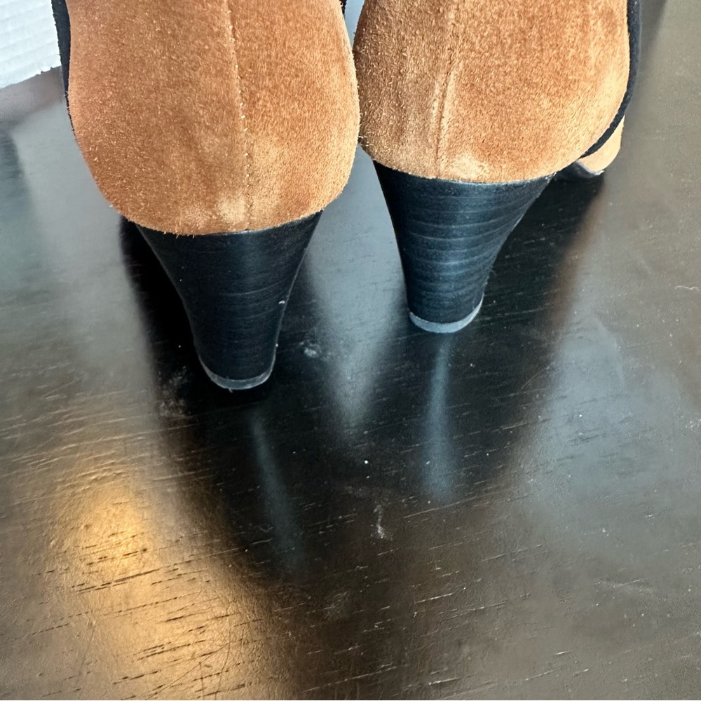 ANTHROPOLOGIE CAVERLEY  Morgan Boots Over-the-Knee Camel Suede Kitten Heel NEW - Picture 8 of 12